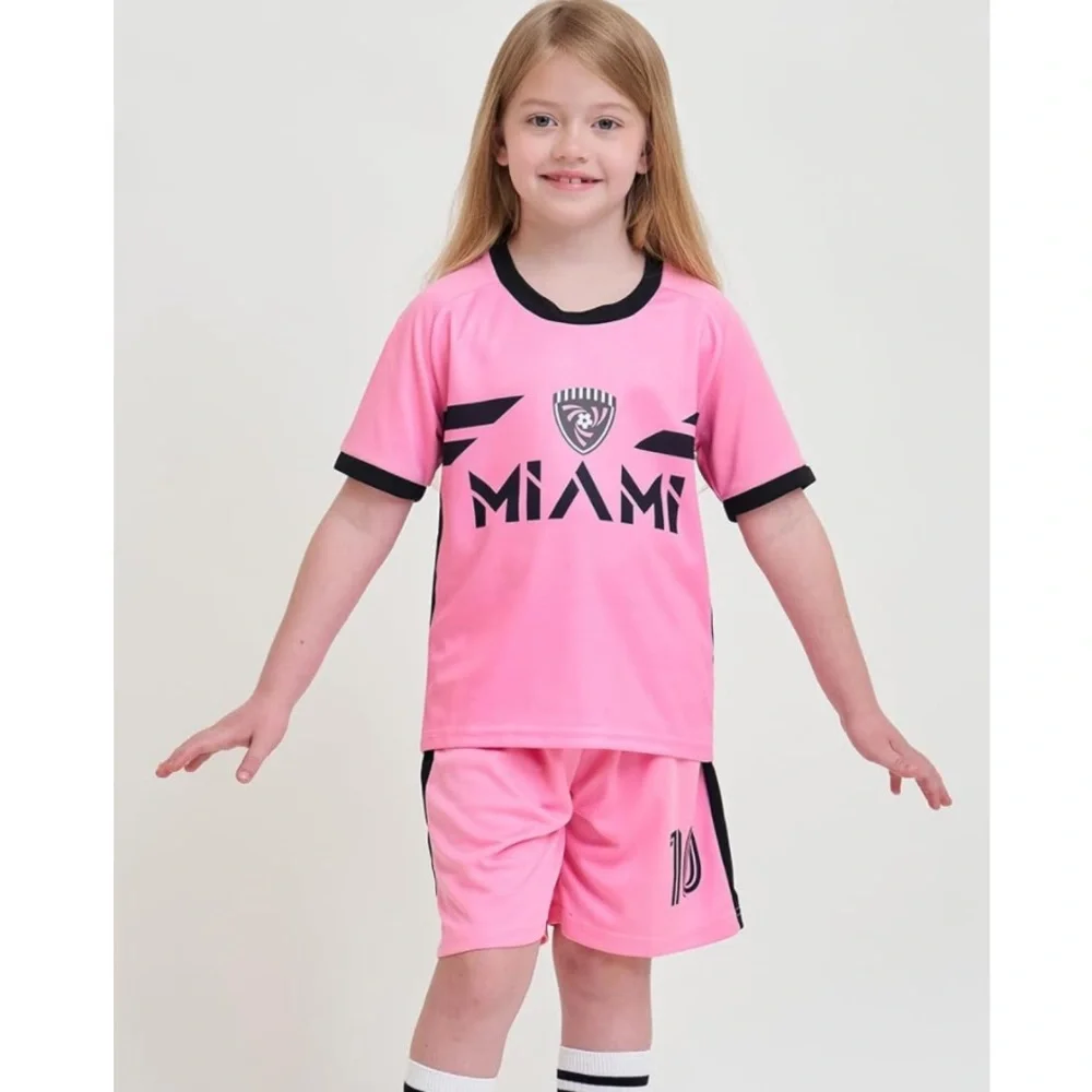 Pink Miami Soccer Jersey Set Size 12-13 yr